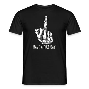 Mittelfinger Fuck You have a Nice Day - Männer T-Shirt - Schwarz - Vorne - AI Model Male 178 light (178cm)