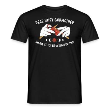 Please Stitch Up A Seam Or Two Knitting - Men's T-Shirt - black - Front - AI Model Male 178 light (178cm)
