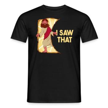 Jesus Meme I saw that sarcasm - Men's T-Shirt - black - Front - AI Model Male 178 light (178cm)