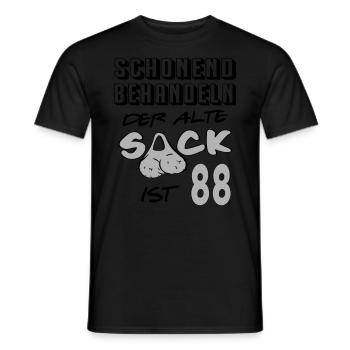 Geburtstag 88 Schonend behandeln Alter Sack ist 88 - Männer T-Shirt - Schwarz - Vorne - AI Model Male 178 light (178cm)