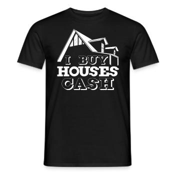 I Buy Houses Fast Real Estate Investor Agent - Men's T-Shirt - black - Front - AI Model Male 178 light (178cm)