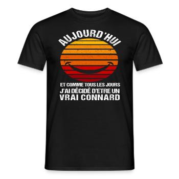 J' ai décidé d' être un vrai connard humour rétro - T-shirt homme - noir - Devant - AI Model Male 178 light (178cm)