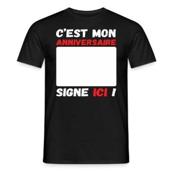 C' est mon anniversaire humour livre d' or cadeau - T-shirt homme - noir - Devant - AI Model Male 178 light (178cm)