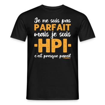 Je suis HPI Haut Potentiel Intellectuel cadeau - T-shirt homme - noir - Devant - AI Model Male 178 light (178cm)