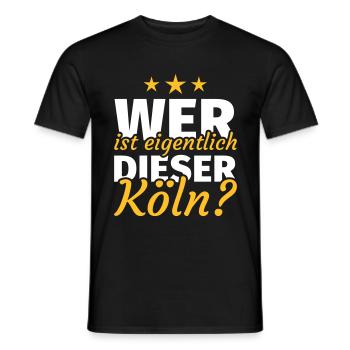 Wer ist eigentlich dieser Köln - Männer T-Shirt - Schwarz - Vorne - AI Model Male 178 light (178cm)