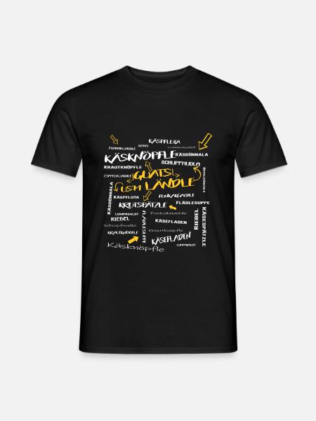 Ländle Vorarlberg Essen Dialekt Lustig Humor - Männer T-Shirt - Schwarz