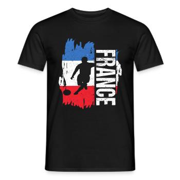 France équipe de football cadeau pour footballeur - T-shirt homme - noir - Devant - AI Model Male 178 light (178cm)