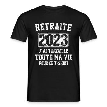 Retraité 2023 humour retraite cadeau pour retraité - T-shirt homme - noir - Devant - AI Model Male 178 light (178cm)