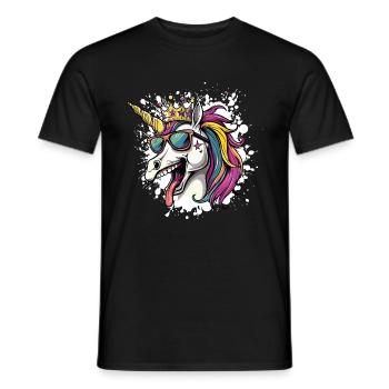 Unicorn Birthday Funny Party - Men's T-Shirt - black - Front - AI Model Male 178 light (178cm)