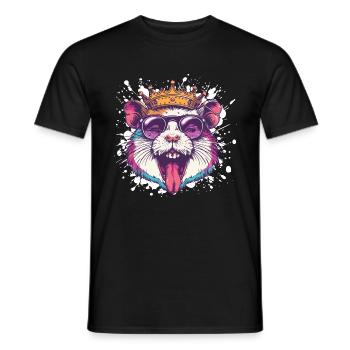 Hamster Birthday Funny Party - Men's T-Shirt - black - Front - AI Model Male 178 light (178cm)