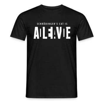 Shcrödinger’s cat is dead alive - Men's T-Shirt - black - Front - AI Model Male 178 light (178cm)