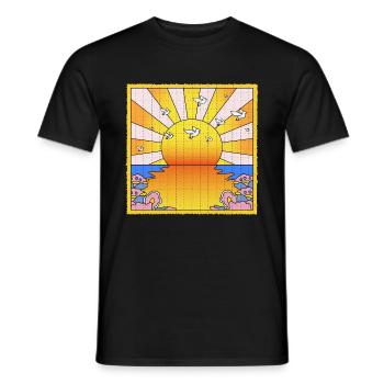 California Orange Sunshine LSD Blotter Sheet - Men's T-Shirt - black - Front - AI Model Male 178 light (178cm)