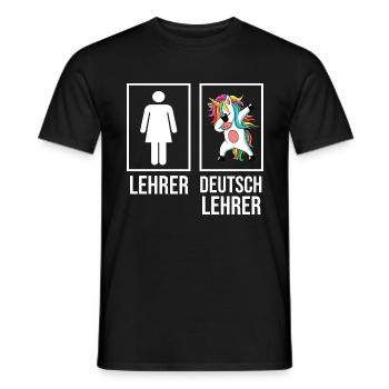 Deutsch Lehrer Einhorn Lehrerin - Männer T-Shirt - Schwarz - Vorne - AI Model Male 178 light (178cm)