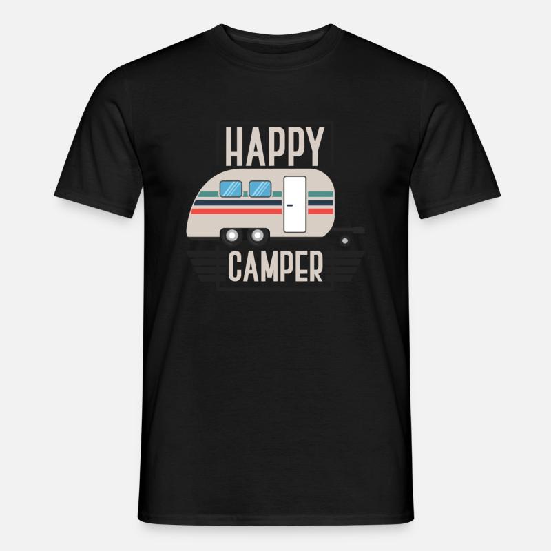 Happy Camper - Männer T-Shirt - Schwarz