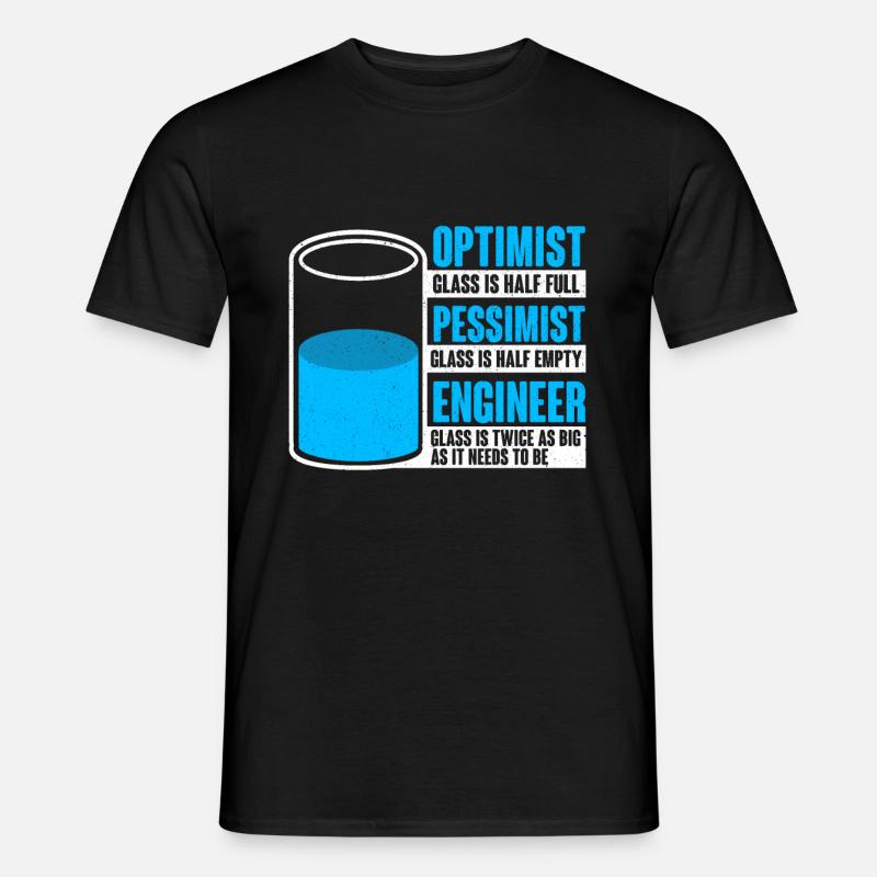 Optimist Pessimist Engineer - Men’s T-shirt - black