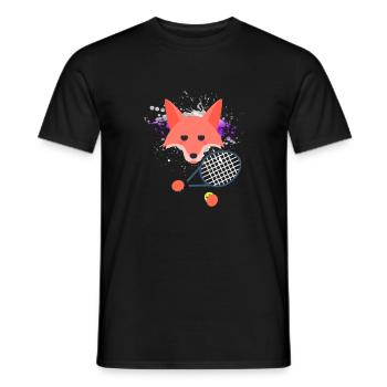 Tennis Fox - Men's T-Shirt - black - Front - AI Model Male 178 light (178cm)