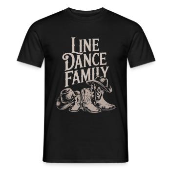 Line Dance Family Dad Mom Kids - Men's T-Shirt - black - Front - AI Model Male 178 light (178cm)