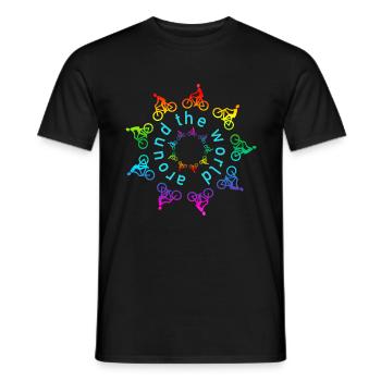 around the world rainbow - T-shirt homme - noir - Devant - AI Model Male 178 light (178cm)