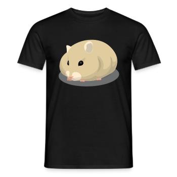 Cute light-brown hamster - Men's T-Shirt - black - Front - AI Model Male 178 light (178cm)