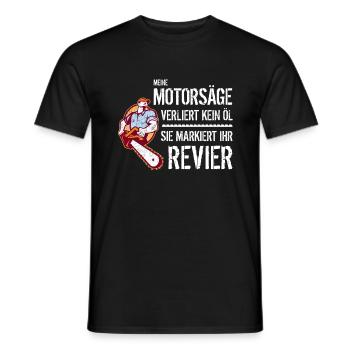 Witziges Motorsägen T-Shirt - Männer T-Shirt - Schwarz - Vorne - AI Model Male 178 light (178cm)