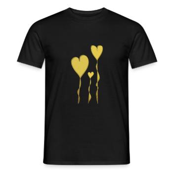 Golden hearts - Men's T-Shirt - black - Front - AI Model Male 178 light (178cm)