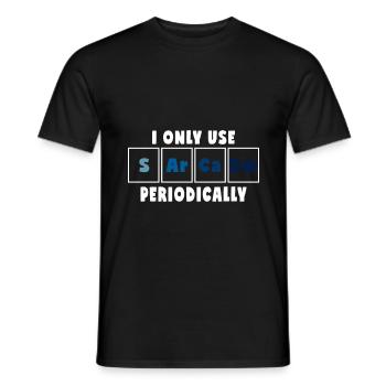 Sarcasme | Humour | Idée cadeau éléments chimie - T-shirt homme - noir - Devant - AI Model Male 178 light (178cm)