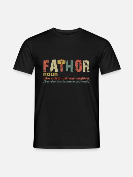 Vintage Fathor Birthday Father's Day Funny Dad - Men's T-Shirt - black