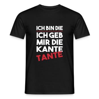 Ich geb mir die Kante Tante Lustig Saufen Spruch - Männer T-Shirt - Schwarz - Vorne - AI Model Male 178 light (178cm)