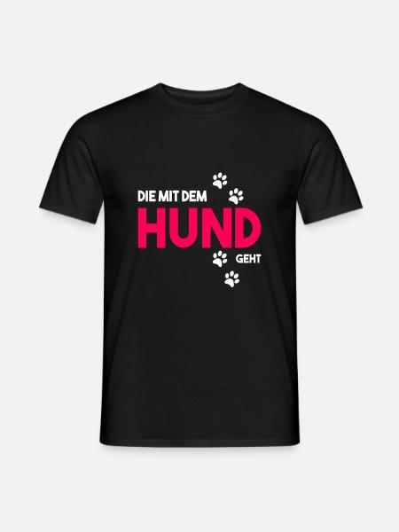 Hund Gassi gehen Pfoten Haustier Süß Geschenk - Männer T-Shirt - Schwarz