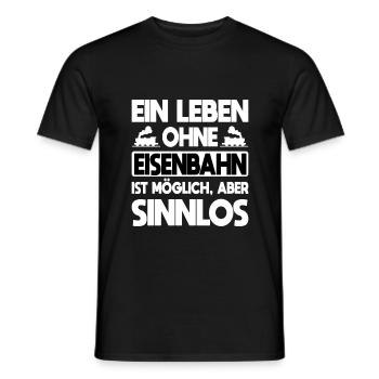 Ein Leben ohne Eisenbahn ist möglich aber sinnlos - Männer T-Shirt - Schwarz - Vorne - AI Model Male 178 light (178cm)