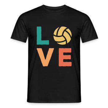 Love volleyball, love sports team beach volleyball - Men's T-Shirt - black - Front - AI Model Male 178 light (178cm)