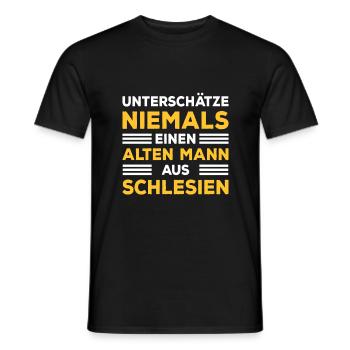 Schlesien Oberschlesien Opa Papa - Männer T-Shirt - Schwarz - Vorne - AI Model Male 178 light (178cm)