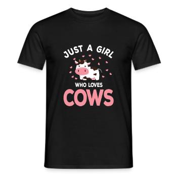 Juste une fille qui aime les vaches Farmer Farm Sweet - T-shirt homme - noir - Devant - AI Model Male 178 light (178cm)