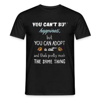 You Can't Buy Happiness, But You Can Adopt A Cat - Men's T-Shirt - black - Front - AI Model Male 178 light (178cm)