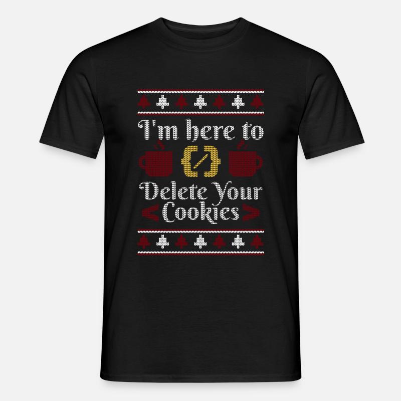 Ugly Sweater IT Nerd Cookie Deleting - Männer T-Shirt - Schwarz
