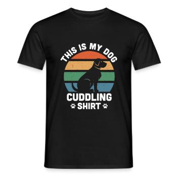 This is my Dog Cuddling Shirt - Männer T-Shirt - Schwarz - Vorne - AI Model Male 178 light (178cm)