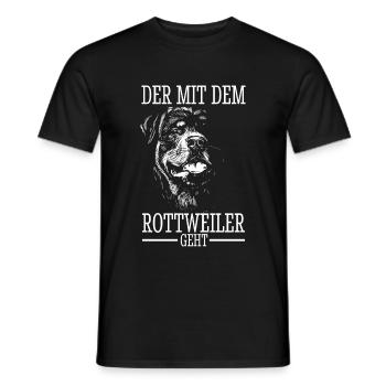 Rottweiler Rottie Papa Vater Mann Gassi Dad - Männer T-Shirt - Schwarz - Vorne - AI Model Male 178 light (178cm)