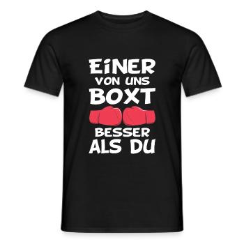 Boxen mit Spruch Boxen und Boxer - Männer T-Shirt - Schwarz - Vorne - AI Model Male 178 light (178cm)