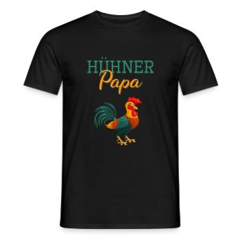 Hühner Papa Hahn Hühnerstall Vater Henne Huhn - Männer T-Shirt - Schwarz - Vorne - AI Model Male 178 light (178cm)