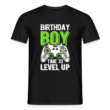 Birthday Boy Time to Level Up - Männer T-Shirt - Schwarz - Vorne - AI Model Male 178 light (178cm)