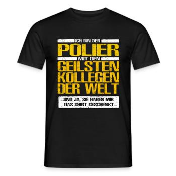 Polier Baustelle Beruf T-Shirt Geschenkidee - Männer T-Shirt - Schwarz - Vorne - AI Model Male 178 light (178cm)