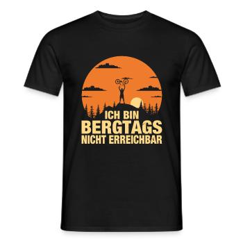 Lustiger Mountainbike Spruch Bergtags nicht - Männer T-Shirt - Schwarz - Vorne - AI Model Male 178 light (178cm)