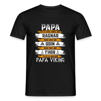 Papa viking | Aussi brave que ragnar ... - T-shirt homme - noir - Devant - AI Model Male 178 light (178cm)