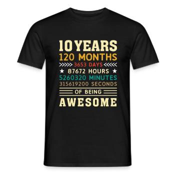 10 Jahre 120 Monate 3653 Tage Geburtstag Geschenk - Männer T-Shirt - Schwarz - Vorne - AI Model Male 178 light (178cm)