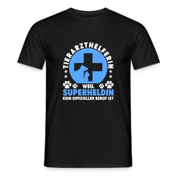 Tierarzthelferin Superheldin Kein Beruf Tiere - Männer T-Shirt - Schwarz - Vorne - AI Model Male 178 light (178cm)