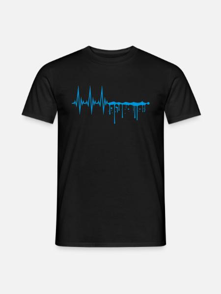 tropfen nass graffiti spray wellen linie frequenz - Männer T-Shirt - Schwarz