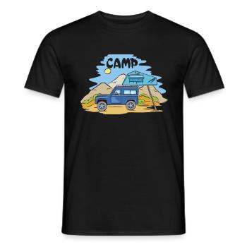 Camping Wohnmobil Vintage im Wohnwagen Caravan - Männer T-Shirt - Schwarz - Vorne - AI Model Male 178 light (178cm)