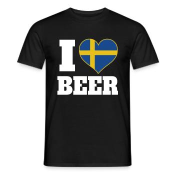 I love beer and the patriotic expression - Men's T-Shirt - black - Front - AI Model Male 178 light (178cm)