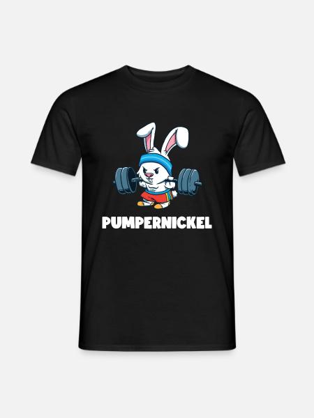 Pumpernickel Workout Kaninchen Fitness Gym - Männer T-Shirt - Schwarz
