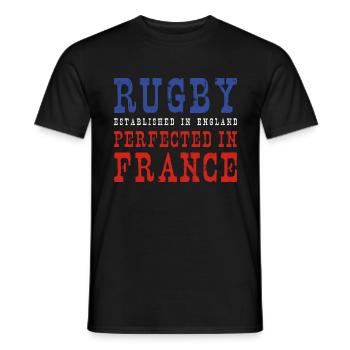 Rugby Perfected In France Rugby - Men's T-Shirt - black - Front - AI Model Male 178 light (178cm)